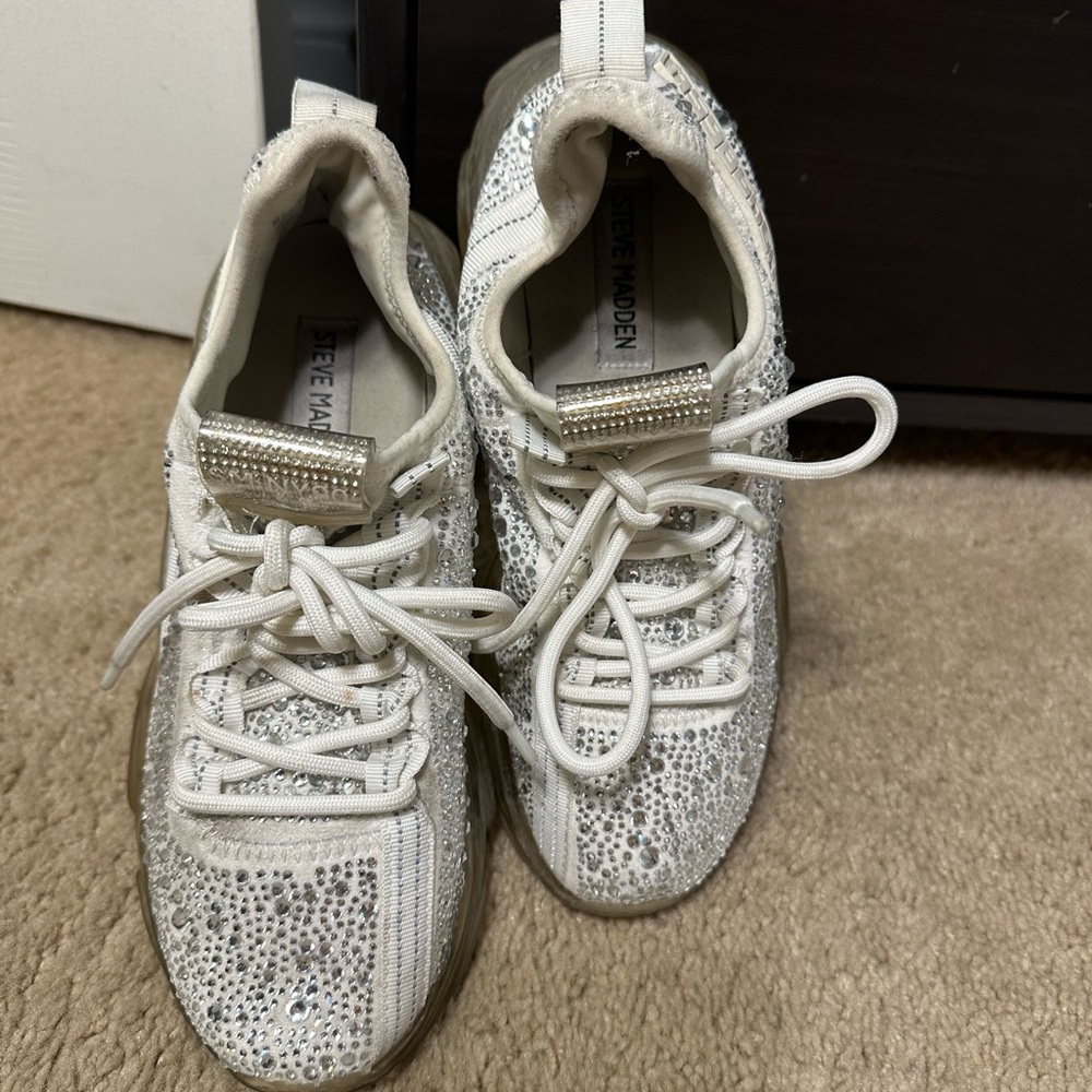 Steve Madden Kids' Sparkle Sneakers - White